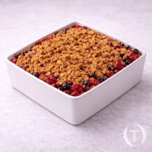 Crumble, muscovado aux fruits rouges