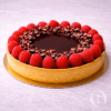 Tarte framboise chocolat, bleuets